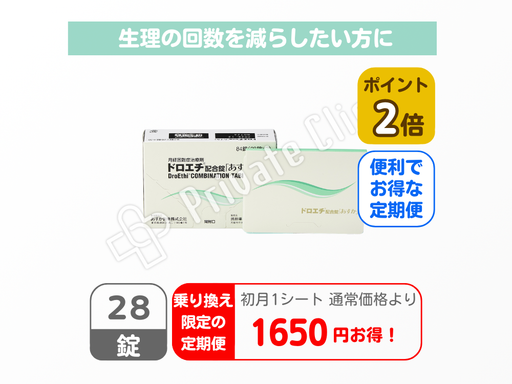 【乗り換え限定商品】ドロエチ配合薬/定期便1ヶ月（28日）毎