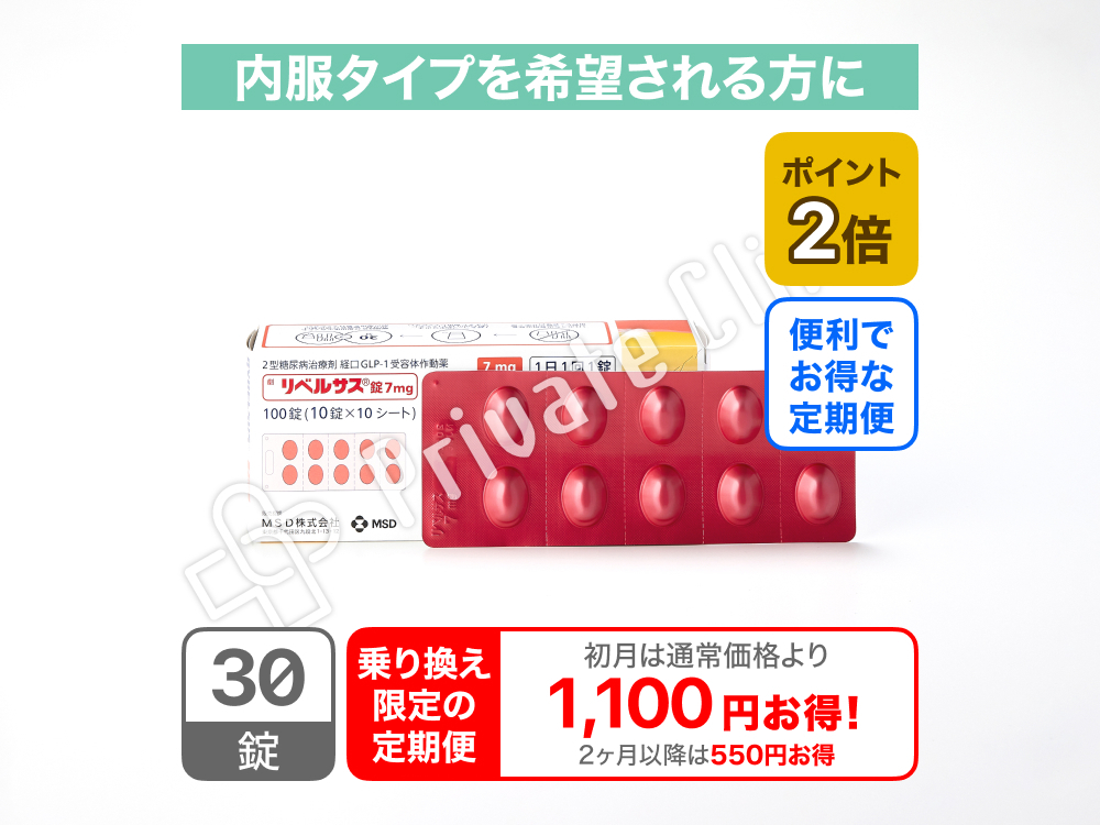 【乗り換え限定商品】リベルサス錠7mg（セマグルチド7mg）［30錠］/定期便1ヶ月毎