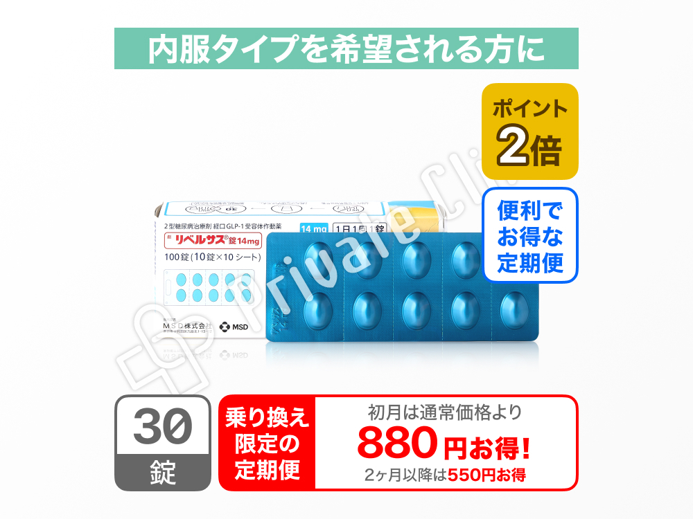 【乗り換え限定商品】リベルサス錠14mg（セマグルチド14mg）/定期便1ヶ月毎
